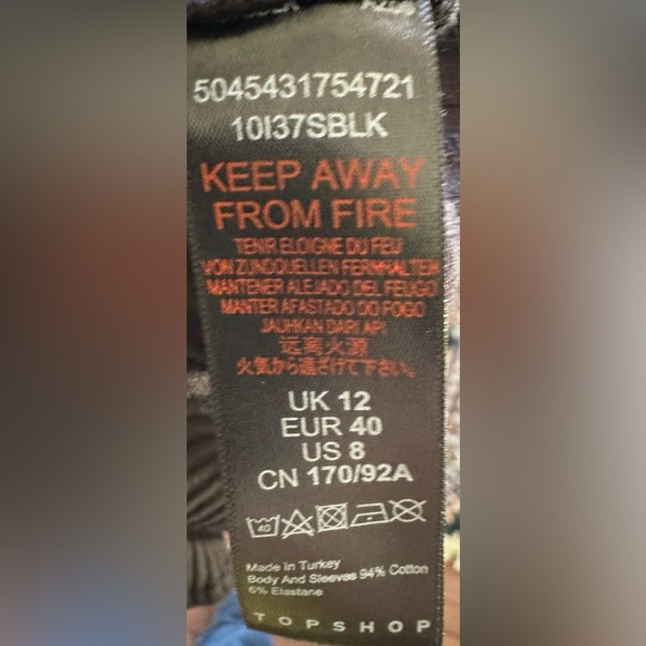 TOPSHOP Black Rib Knit Tie Waist Slit Bodycon Stretch Midi Dress SZ 8 US NWT - Picture 10 of 10